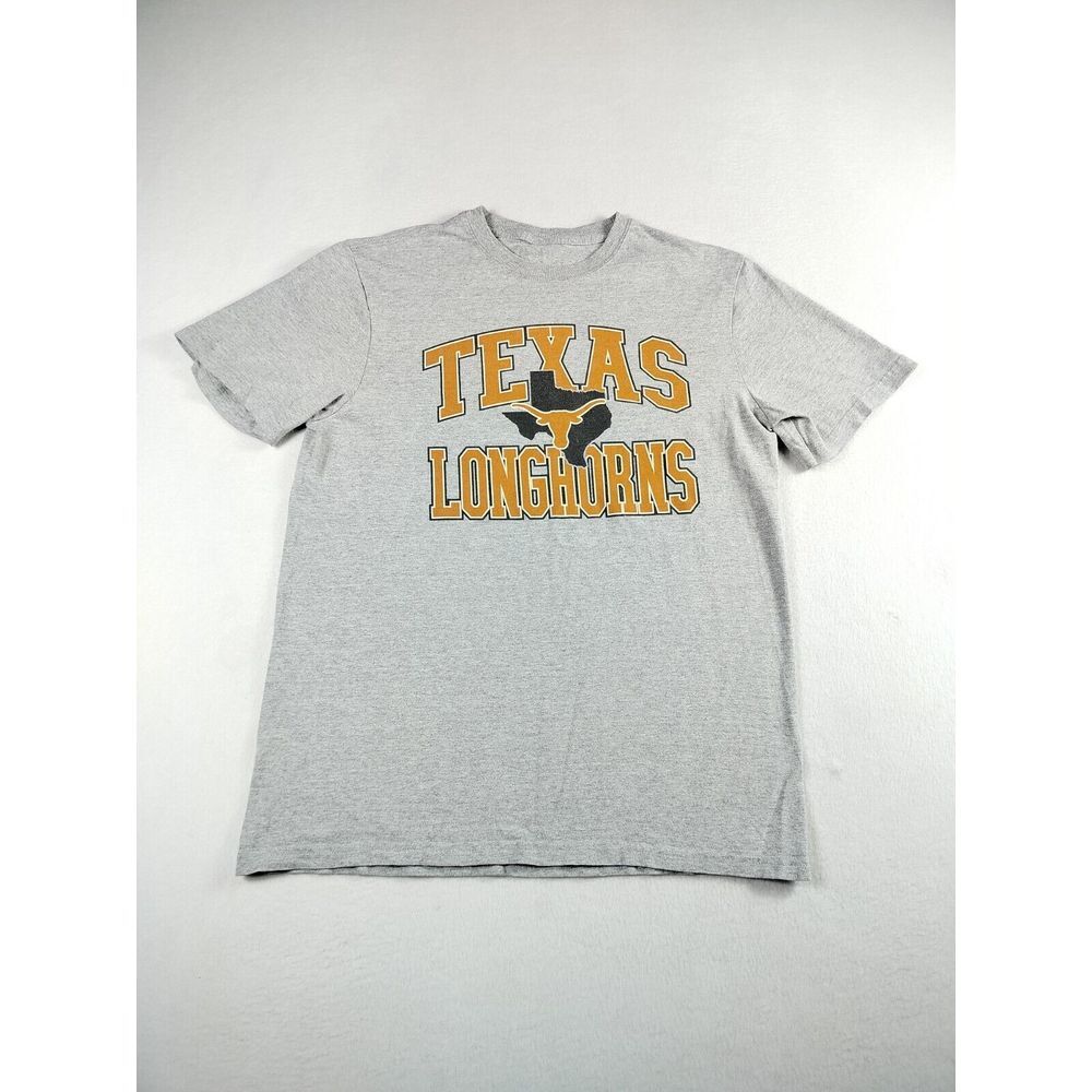 Texas Longhorns Shirt Men's Medium Gray Hook'em Horns Bevo Football NCAA Sports